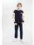 Erkek Çocuk Oversize Geniş Kalıp Bisiklet Yaka Baskılı Okul Sweatshirt C9281A824AU 7