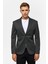 Siyah Slim Desenli Mono Yaka 6 Drop Ceket 1