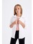 Kız Çocuk Slim Fit Dar Kesim Bengalin Uzun Kollu Basic Düz Beyaz Okul Gömleği K9023A624AU 7