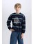 Erkek Çocuk Oversize Geniş Kalıp Bisiklet Yaka Baskılı Sweatshirt D1907A824WN 12
