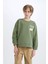 Erkek Çocuk Oversize Geniş Kalıp Bisiklet Yaka Sırt Baskılı Sweatshirt C9803A824WN 12