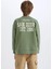 Erkek Çocuk Oversize Geniş Kalıp Bisiklet Yaka Sırt Baskılı Sweatshirt C9803A824WN 10