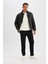 Su Geçirmez Kapitone Slim Fit Dar Kesim Dik Yaka Astarlı Fermuarlı Cepli Kışlık Şişme Mont D1234AX24WN 10