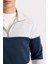Comfort Regular Fit Rahat Kalıp Dik Yaka Fermuarlı Çizgili Kalın Sweatshirt 17