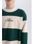 Erkek Çocuk Oversize Geniş Kalıp Bisiklet Yaka Çizgili Baskılı Sweatshirt C9802A824WN 10