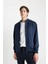 Slim Fit Dar Kesim Dik Yaka Astarlı Fermuarlı Cepli Süet Mevsimlik Baharlık Mont D1524AX24WN 8