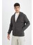 Comfort Regular Fit Rahat Kalıp Kapüşonlu Kalın İçi Yumuşak Tüylü Fermuarlı Sweatshirt D2323AX24AU 9