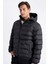 Su Geçirmez Rüzgar Geçirmez Slim Fit Dar Kesim Astarlı Kapüşonlu Fermuarlı Cepli Kışlık Şişme Mont D1185AX24WN 7