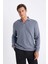 Mavi Regular Fit Polo Yaka Jakarlı Triko Sweatshirt A9785AX24AU 8