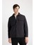Su İtici Slim Fit Dar Kesim Gömlek Yaka Çıtçıtlı Cepli Şişme Mont D1230AX24WN 8