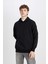 Oversize Geniş Kalıp Kapüşonlu Cepli Basic Düz Sweatshirt Y1237AZ24AU 9