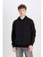Oversize Geniş Kalıp Kapüşonlu Cepli Basic Düz Sweatshirt Y1237AZ24AU 10