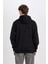 Oversize Geniş Kalıp Kapüşonlu Cepli Basic Düz Sweatshirt Y1237AZ24AU 12