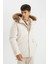 Regular Fit Kapüşonlu Fermuarlı Cepli Kürklü Mont Parka D1275AX24WN 8