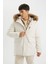 Regular Fit Kapüşonlu Fermuarlı Cepli Kürklü Mont Parka D1275AX24WN 9