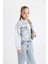 Kız Çocuk Okul Düğmeli Cepli Kısa Denim Ceket C7484A824AU 10
