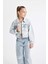 Kız Çocuk Okul Düğmeli Cepli Kısa Denim Ceket C7484A824AU 11