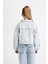 Kız Çocuk Okul Düğmeli Cepli Kısa Denim Ceket C7484A824AU 14