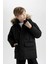 Erkek Çocuk Parka Mont Çıkarılabilir Suni Kürk Yaka Kapüşonlu Pelüş Astar C8783A824WN 8