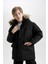 Erkek Çocuk Parka Mont Çıkarılabilir Suni Kürk Yaka Kapüşonlu Pelüş Astar C8783A824WN 9
