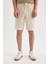 Regular Fit Keten Görünümlü Bermuda Şort D2057AX24HS 10