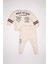 Erkek Bebek 2'li Takım Baskılı Okul Sweatshirt Beli Lastikli Jogger Eşofman Altı D2598A524AU 12