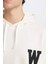 Relax Fit Kapüşonlu Baskılı Kalın Sweatshirt D2171AX24AU 11