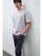 Oversize Geniş Kalıp Bisiklet Yaka Basic Düz Kısa Kollu Ağır Kumaş Tişört B6494AX24AU 9