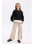 Kız Çocuk Wide Leg Geniş Bol Paça Pamuklu Cepli Bej Pantolon C8777A824AU 9
