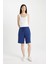 Regular Fit Beli Lastikli Düz Paça Bermuda Şort N7439AZNS 7
