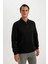 Regular Fit Polo Yaka Yarım Fermuarlı Basic Düz Sweatshirt D2279AX24AU 8