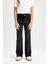 Kız Çocuk Flare Fit İspanyol Paça Cepli Siyah Jean Pantolon C8535A824AU 11