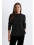 Regular Fit Bisiklet Yaka Simli Kumaş Triko Kazak D0405AX24WN 10
