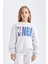 Kız Çocuk NBA Wordmark Oversize Geniş Kalıp Bisiklet Yaka Sweatshirt C9507A824AU 8