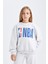 Kız Çocuk NBA Wordmark Oversize Geniş Kalıp Bisiklet Yaka Sweatshirt C9507A824AU 10