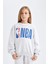 Kız Çocuk NBA Wordmark Oversize Geniş Kalıp Bisiklet Yaka Sweatshirt C9507A824AU 11
