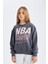 Kız Çocuk NBA Wordmark Oversize Geniş Kalıp Bisiklet Yaka Sweatshirt C9508A824AU 10