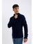 Lacivert Standart Fit Normal Kesim Yarım Balıkçı Yaka Fermuarlı Triko Hırka R1195AZ24WN 10