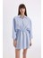 Gömlek Yaka Modal Uzun Kollu Mini Elbise D2890AX24SM 9