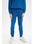 Erkek Çocuk Dokuma Etiketli Beli Paçası Lastikli Cepli Basic Düz Okul Jogger Eşofman Altı D1648A824AU 10