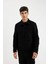 Siyah Tüylenme Yapmayan Soğuk Geçirmez Regular Fit Dik Yaka Fermuarlı Polar Sweatshirt Y3996AZNS 9