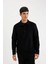 Siyah Tüylenme Yapmayan Soğuk Geçirmez Regular Fit Dik Yaka Fermuarlı Polar Sweatshirt Y3996AZNS 10