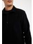 Siyah Tüylenme Yapmayan Soğuk Geçirmez Regular Fit Dik Yaka Fermuarlı Polar Sweatshirt Y3996AZNS 11