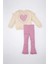 Kız Bebek 2'li Takım Kalp Desenli Sweatshirt Beli Lastikli İspanyol Paça Tayt D2860A524AU 10