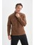 Kahverengi Tüylenme Yapmayan Soğuk Geçirmez Regular Fit Dik Yaka Fermuarlı Polar Sweatshirt Y3996AZNS 10
