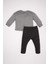 Erkek Bebek 2'li Takım Baskılı Sweatshirt Beli Lastikli Jogger Eşofman Altı D2937A524WN 10