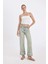 Straight Fit Yüksek Bel Katlamalı Paça Bilek Boy Jean Yıkamalı Pantolon D2965AX24HS 9