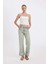 Straight Fit Yüksek Bel Katlamalı Paça Bilek Boy Jean Yıkamalı Pantolon D2965AX24HS 12