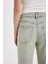Straight Fit Yüksek Bel Katlamalı Paça Bilek Boy Jean Yıkamalı Pantolon D2965AX24HS 15
