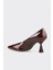 Bordo Deri Kadın Stiletto 3